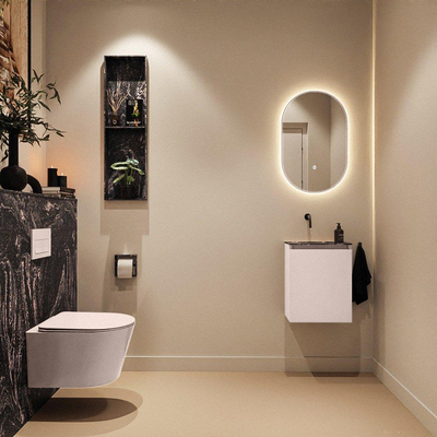 MONDIAZ TURE-DLUX 40cm toiletmeubel Rosee. EDEN wastafel Lava positie links. Zonder kraangat.