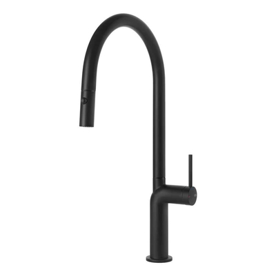 Gessi Stelo keukenmengkraan 1-gats met draaibare en uittrekbare uitloop RVS Zwart mat SHOWROOMMODEL