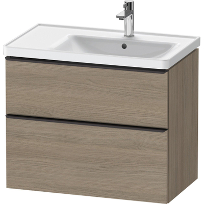 Duravit D-Neo wastafelonderkast 78.4x62.5x45.2cm 2 lades Eiken (terra) Mat