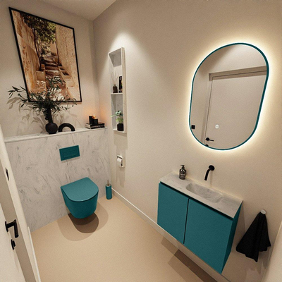 MONDIAZ TURE-DLUX 60cm toiletmeubel Smag. EDEN wastafel Opalo positie rechts. Zonder kraangat.