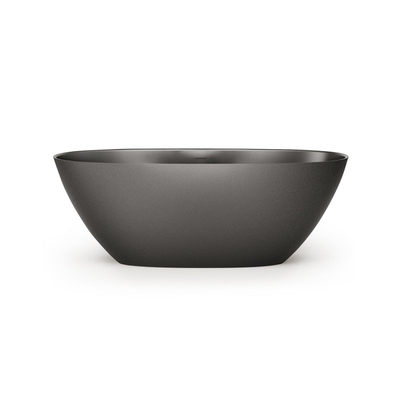 Zeza Element Vrijstaand Bad - 175x76x60cm - solid surface - mat donker grijs