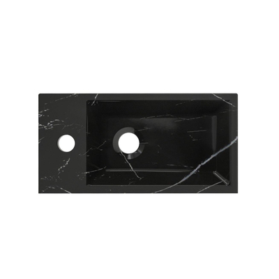 Riho Livit Tiny Fontein - 1 kraangat links - 41x20.5x10.5cm - zwart marmer TWEEDEKANS