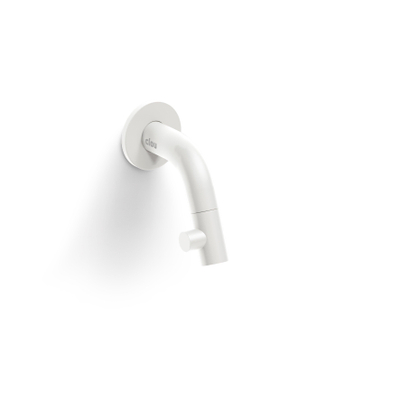 Clou Kaldur fonteinkraan 2x6.8cm korte uitloop wandmontage wit mat