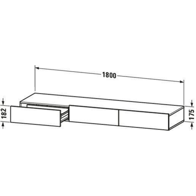 Duravit DuraStyle badkamerkast 180x44x15cm Kastanje OUTLETSTORE