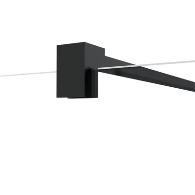 Fortifura Galeria Douchecabine - 90x100x200cm - scharnieren - deurgreep - stabilisatiestang - helder geribbeld - veiligheidsglas - mat zwart