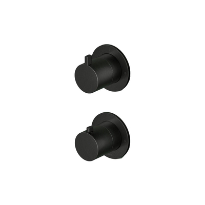 Hotbath Ace Afbouwdeel - voor inbouwthermostaat - 2-weg - omstel - zwart geborsteld PVD