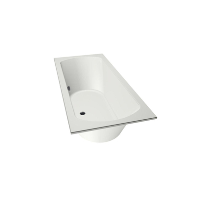 Xenz Lagoon ligbad - 180x80cm - met overloop - zonder afvoer - Acryl Edelweiss mat