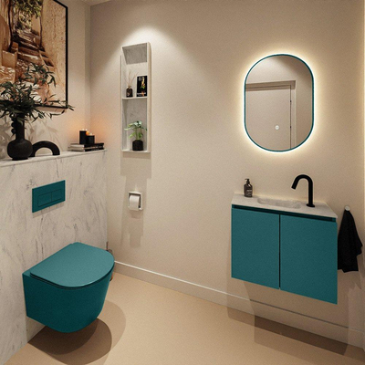 MONDIAZ TURE-DLUX Toiletmeubel - 60cm - Smag - EDEN - wastafel Opalo - positie midden - 1 kraangat