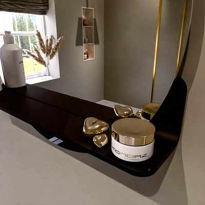 Mondiaz SPOT Badkamerspiegel - rond 60cm - spiegelplanchet - kleur Urban