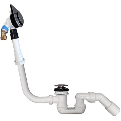 Villeroy & Boch badwaste met toevoer en overloop voor Oberon 2.0 chroom of wit TWEEDEKANS