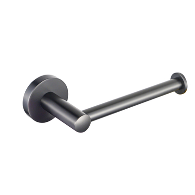 Fortifura Calvi Toiletset - toiletborstelhouder - open - handdoekhaak - toiletrolhouder - zonder klep - geborsteld gunmetal