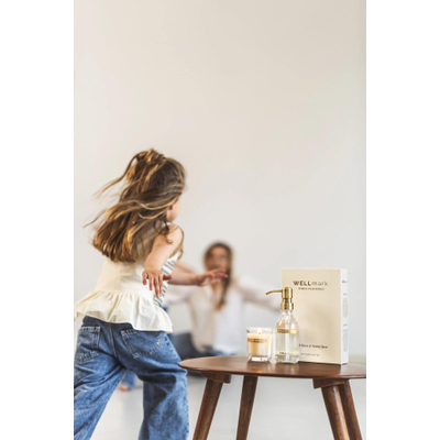 Wellmark Discover giftset - handzeep en geurkaars - fresh linnen - helder glas