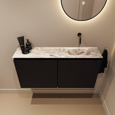 MONDIAZ TURE-DLUX 100cm toiletmeubel Urban. EDEN wastafel Glace positie rechts. Zonder kraangat.
