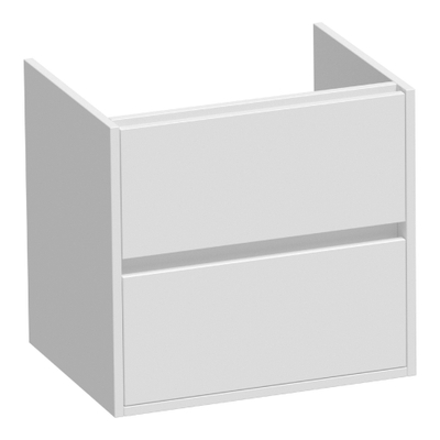 BRAUER Adore wastafelonderkast - 60x46x55cm - 2 softclose lades - greeploos - 1 sifon uitsparing - mat wit