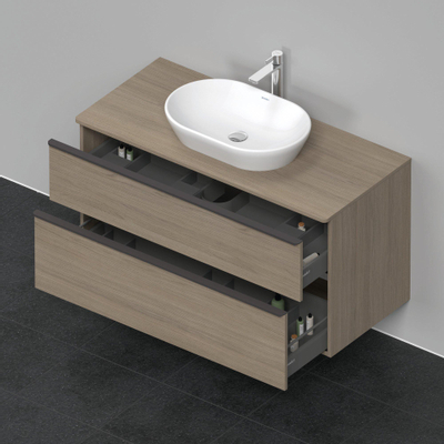 Duravit D-Neo wastafelonderkast 120x66.4x55cm 2 lades Eiken (terra) Mat