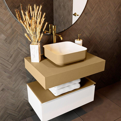 Mondiaz TOP 51 Vrijhangend Topblad - 70x51x12cm - geschikt voor waskom - Solid surface - Oro