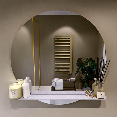 Mondiaz SPOT Badkamerspiegel - rond 90cm - spiegelplanchet - kleur Cale