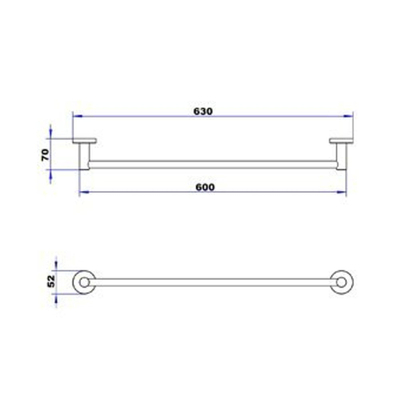 Plieger Vigo handdoekhouder 60cm chroom