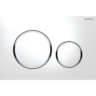 Geberit Sigma20 bedieningplaat, 2-toets spoeling frontbediening voor toilet 24.6x16.4cm wit