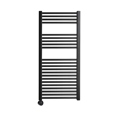 Sanicare Elektrische Design Radiator - 111.8 x 45 cm - 596 Watt - thermostaat zwart linksonder - mat zwart