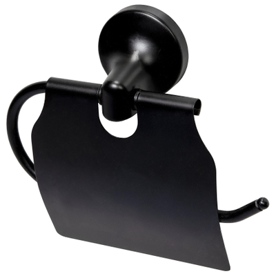 Haceka Aspen Toiletrolhouder - met klep - mat zwart