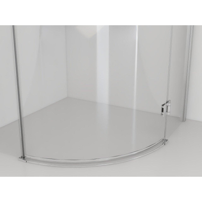 Van Rijn Products ST05 Kwartronde douchecabine met 8mm helder clear glas met stabilisatiestang 88x200cm chroom incl douchebak SHOWROOMMODEL
