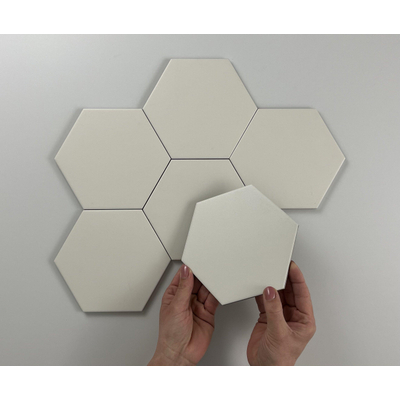 Cifre Ceramica Hexagon Timeless wand- en vloertegel - 15x17cm - 9mm - Zeshoek - Ivoor mat