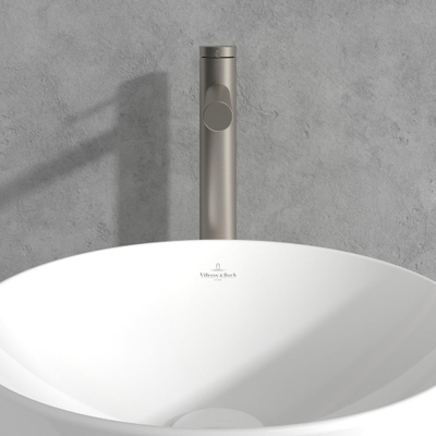 Villeroy & Boch Loop & Friends Eengreeps wastafelkraan verhoogd - Matt Brushed Nickel (RVS)