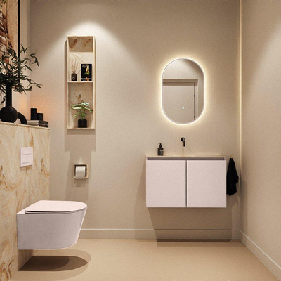 MONDIAZ TURE-DLUX 80cm toiletmeubel Rosee. EDEN wastafel Frappe positie midden. Zonder kraangat.