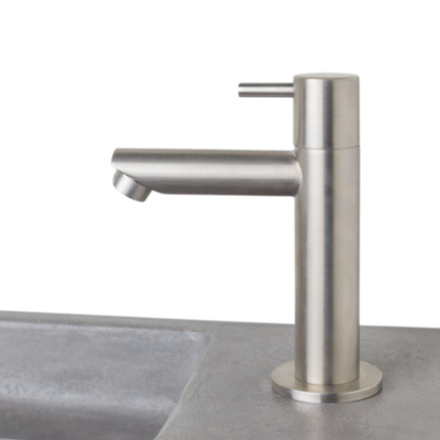 Differnz Juti fonteinset - 38.5x18.5x9cm - Rechthoek - 1 kraangat - Chroom - Beton Grijs