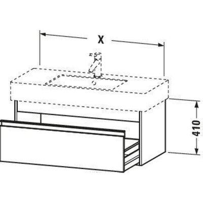 Duravit Ketho Wastafelonderkast 100x45.5x41cm 1 lade Standaard greep met softclose spaanplaat Basalt Mat