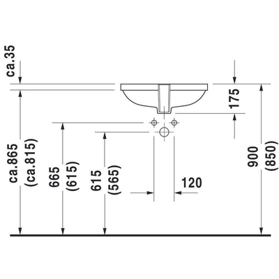 Duravit D Code onderbouwwastafel 49x29cm wit