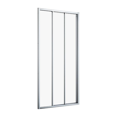 Sealskin Hooked Driedelige schuifdeur 95x200 cm, 6 mm helder veiligheidsglas met antikalklaag chroom