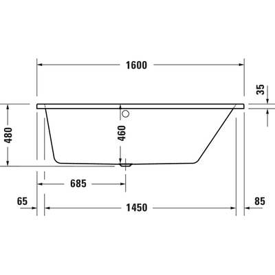 Duravit No.1 inbouwbad 160x85/58cm acryl Wit OUTLETSTORE