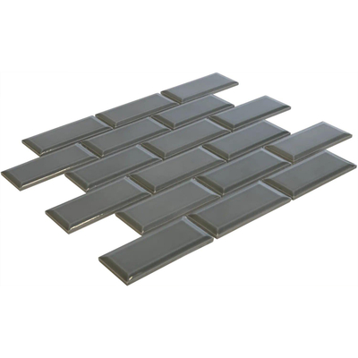 The Mosaic Factory Paris mozaïektegel - 28.8x29.4cm - wandtegel - Rechthoek - Porselein Green Grey Glans