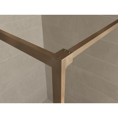 Wiesbaden Square inloopdouche 900 x 2000 x 8 mm nano helder glas/geborsteld brons koper