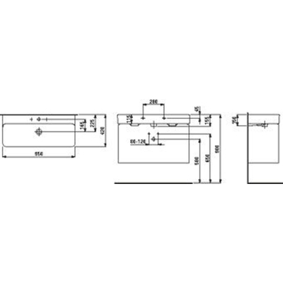 Laufen VAL meubelwastafel 42x95x11.5cm 2 kraangaten met overloop SaphirKeramik wit