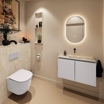 MONDIAZ TURE-DLUX Toiletmeubel - 80cm - Cale - EDEN - wastafel Ostra - positie midden - Zonder kraangat