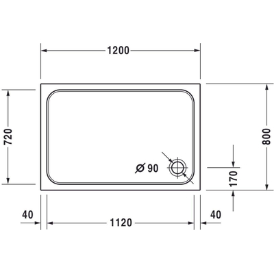 Duravit D Code douchebak acryl 120x80cm wit