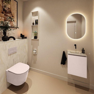 MONDIAZ TURE-DLUX 40cm toiletmeubel Rosee. EDEN wastafel Ostra positie midden. Zonder kraangat.