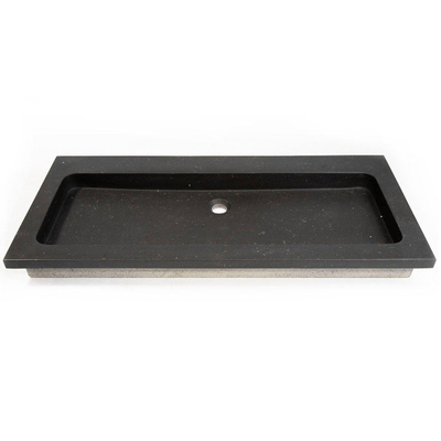 Saniclass Noche meubelwastafel 100x46x9cm met 0 kraangaten 1 sifonuitsparing basalt gepolijst