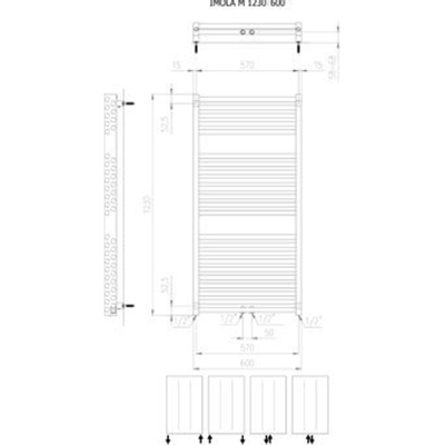 Plieger Imola designradiator horizontaal 1230x600mm 943W wit