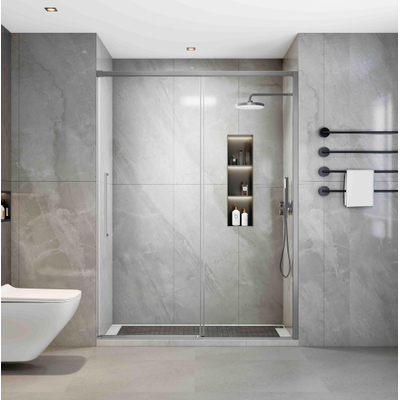 Aqua Vista Lokla Linea nisdeur - 120x200cm - incl. montageset - gebrosteld rvs