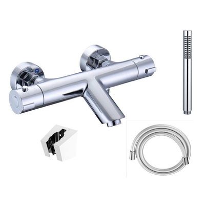 Adema Sparkle 2.0 thermostatische bad-/douchekraan - staafhanddouche en houder - incl. doucheslang - chroom