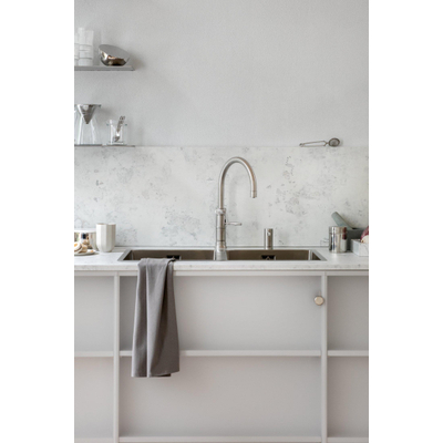 Quooker Classic Fusion Round kokendwaterkraan - draaibare uitloop - PRO3 incl. Cube reservoir - Warm / kokend / bruisend / gefilterd water - RVS