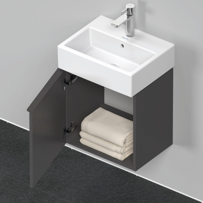 Duravit D-Neo wastafelonderkast 43.4x44x32.2cm Linksdraaiend 1 deur Grafiet Mat