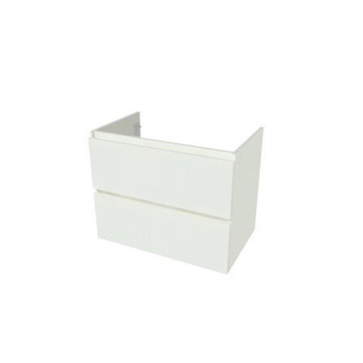 Nemo Go badkamermeubelset - 80x65x45.5cm - 2 lades - greeploos - 1 wasbak wit glans - 1 kraangat - met spiegel - MDF standard white