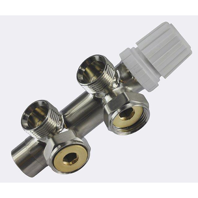 Riko thermostatisch 3/4 onderblok haaks-rechts geborsteld staal