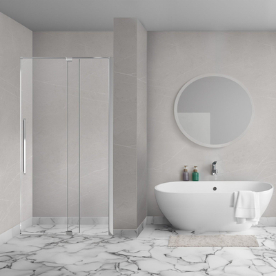 Aqua Vista Taviano Linea nisdeur - 110x200cm - incl. montageset - chroom