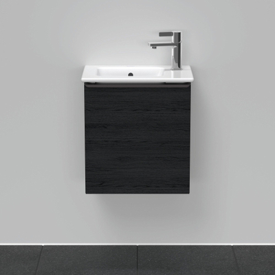 Duravit D-Neo wastafelonderkast 41x44x27.4cm Linksdraaiend 1 deur Eiken (zwart) Mat